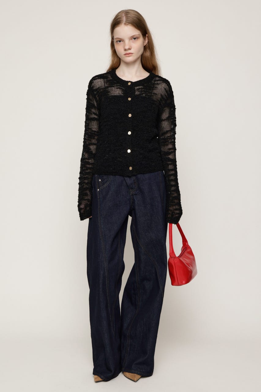 BOUCLE KNIT カーディガン BLK FREE