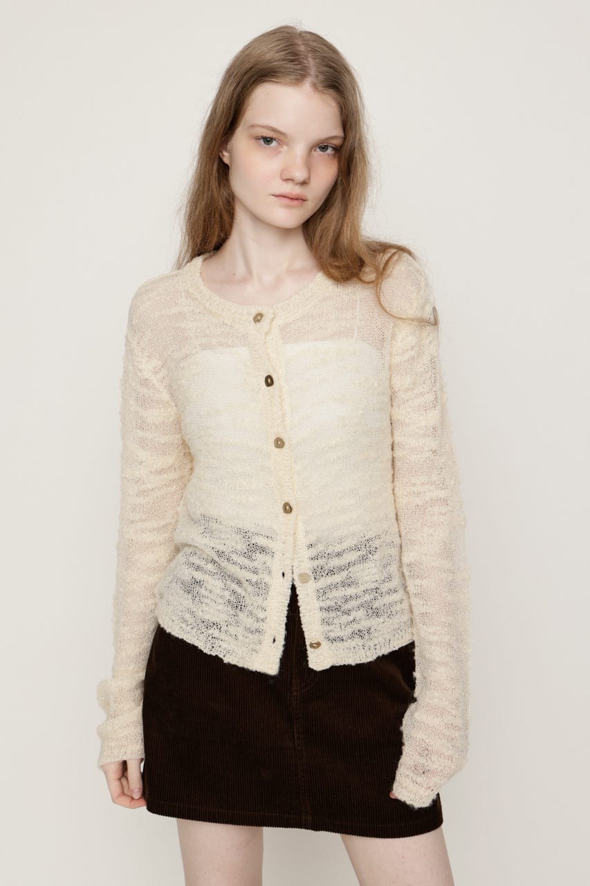 BOUCLE KNIT カーディガン IVOY FREE