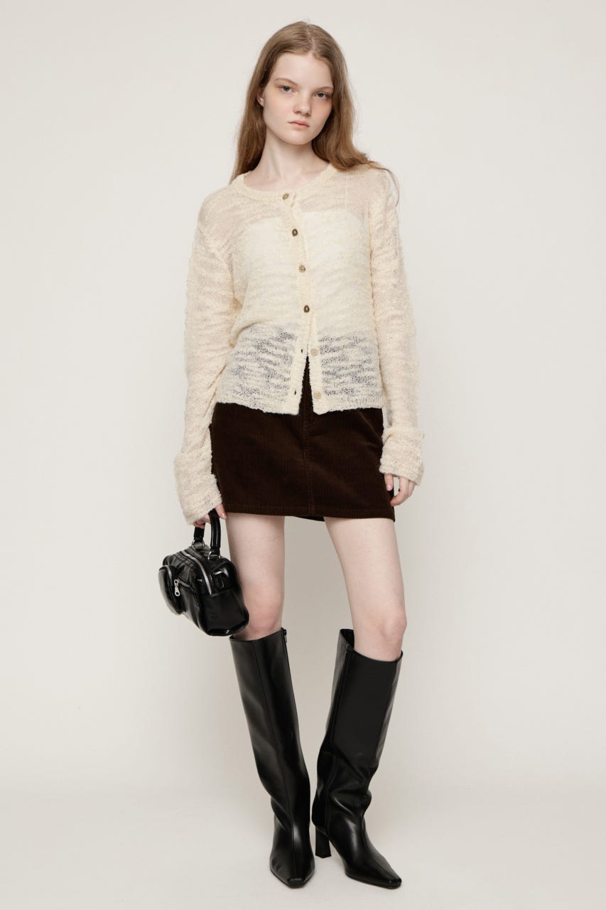 BOUCLE KNIT カーディガン IVOY FREE
