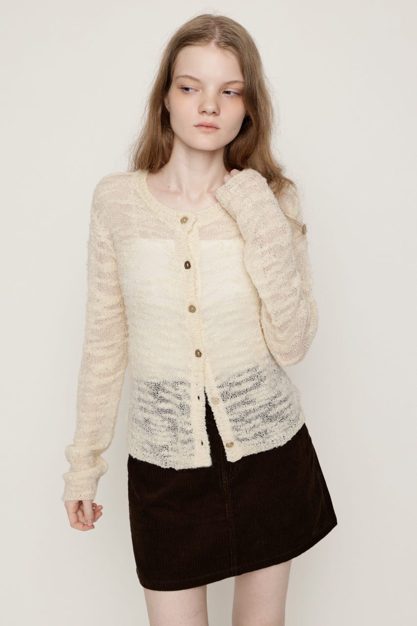 BOUCLE KNIT カーディガン IVOY FREE