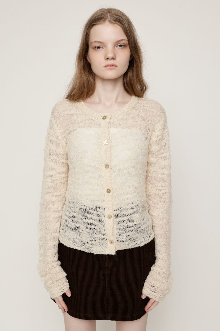 BOUCLE KNIT カーディガン IVOY FREE