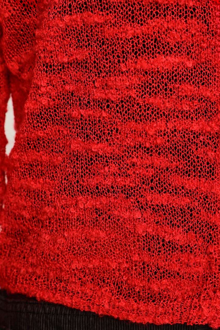 BOUCLE KNIT カーディガン RED FREE