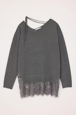 【AW PRE ORDER 第2弾】LACE TRIM V NECK KNIT トップス