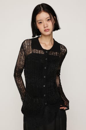 SHINY CROCHET KNIT カーディガン
