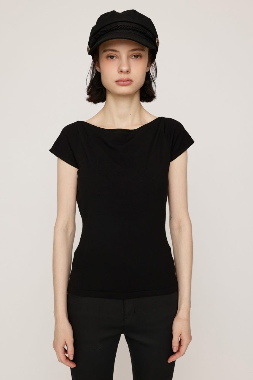 BACK OPEN CHARM トップス BLK FREE