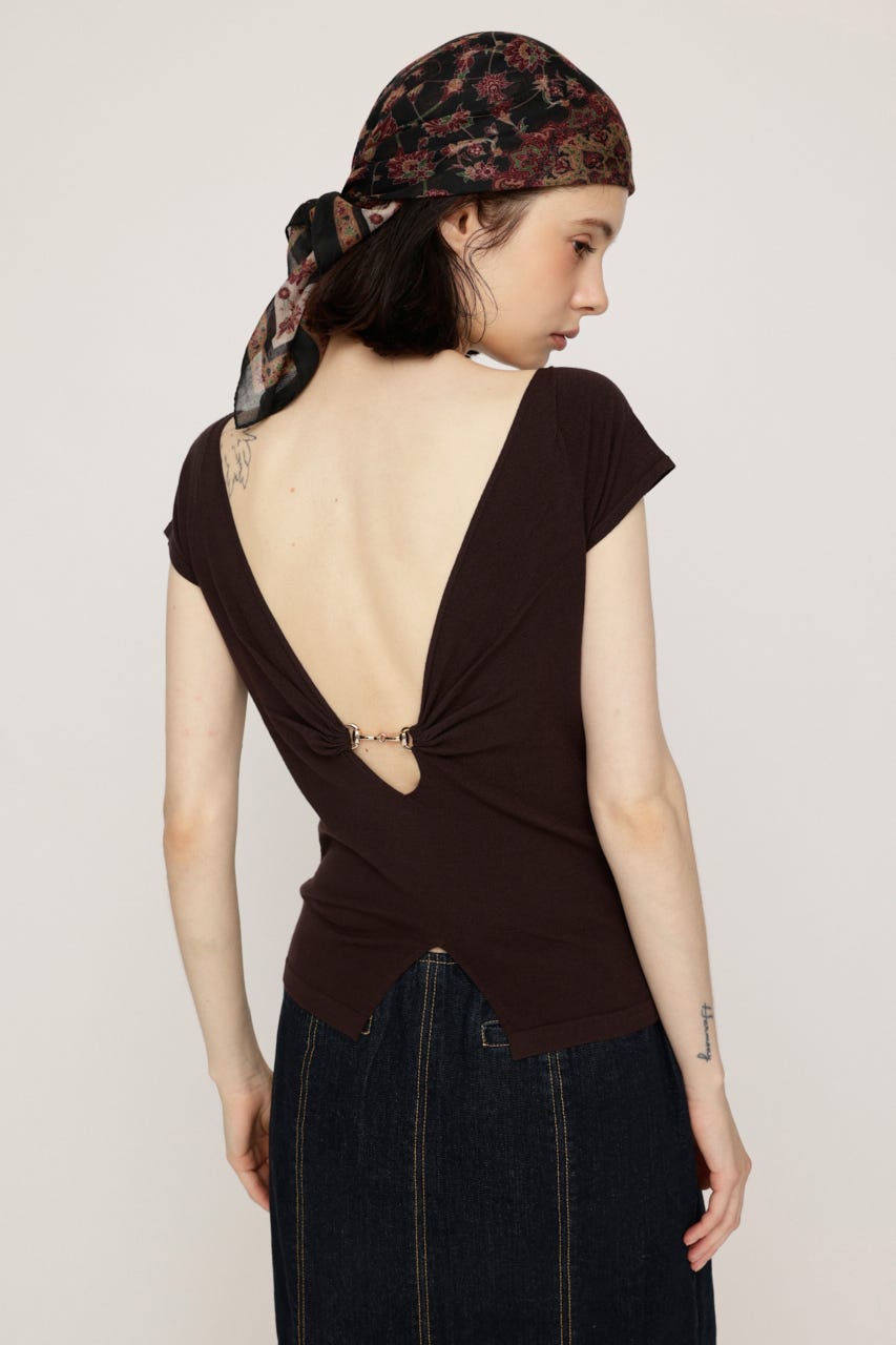 BACK OPEN CHARM トップス BRN FREE