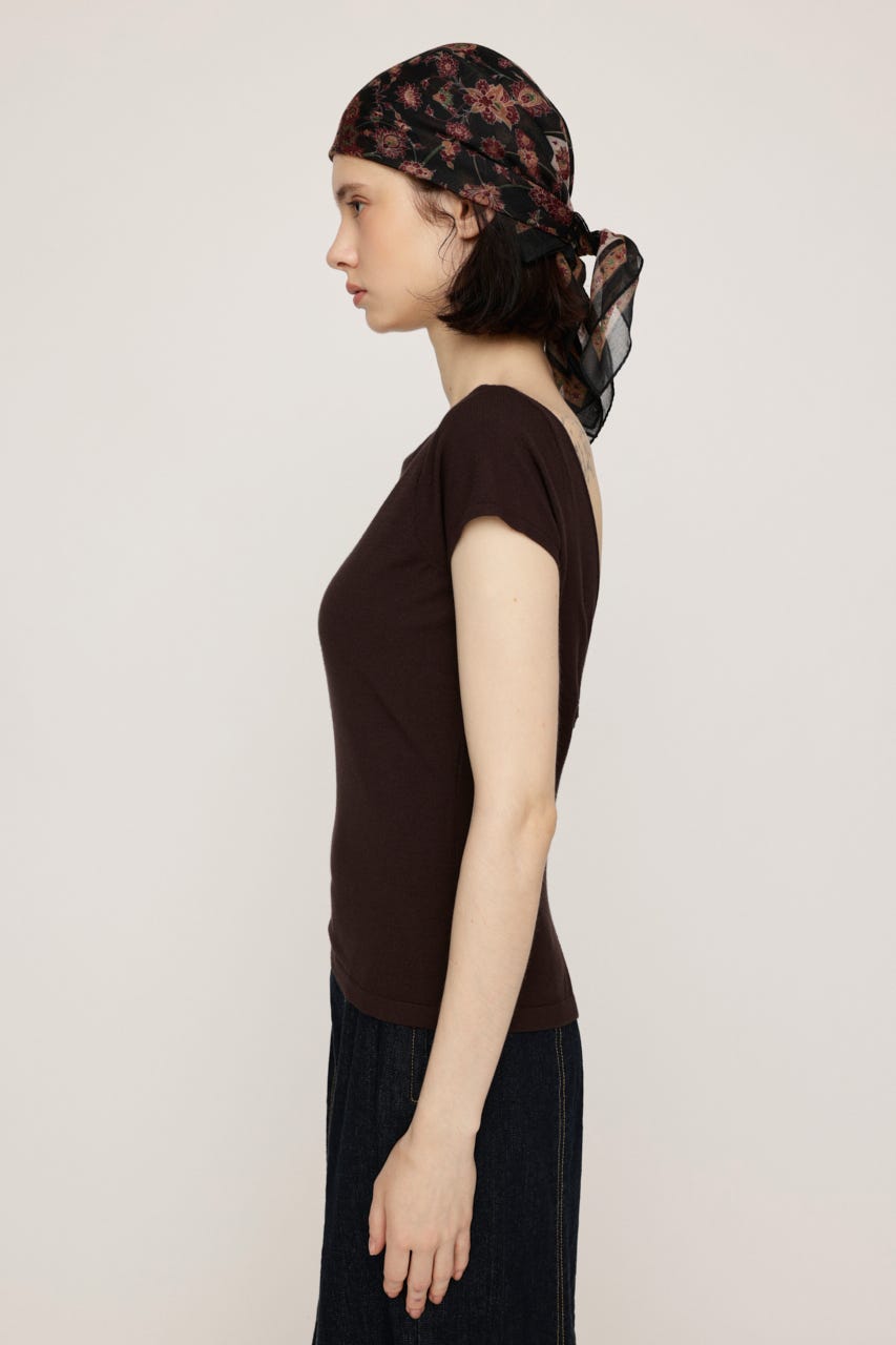 BACK OPEN CHARM トップス BRN FREE