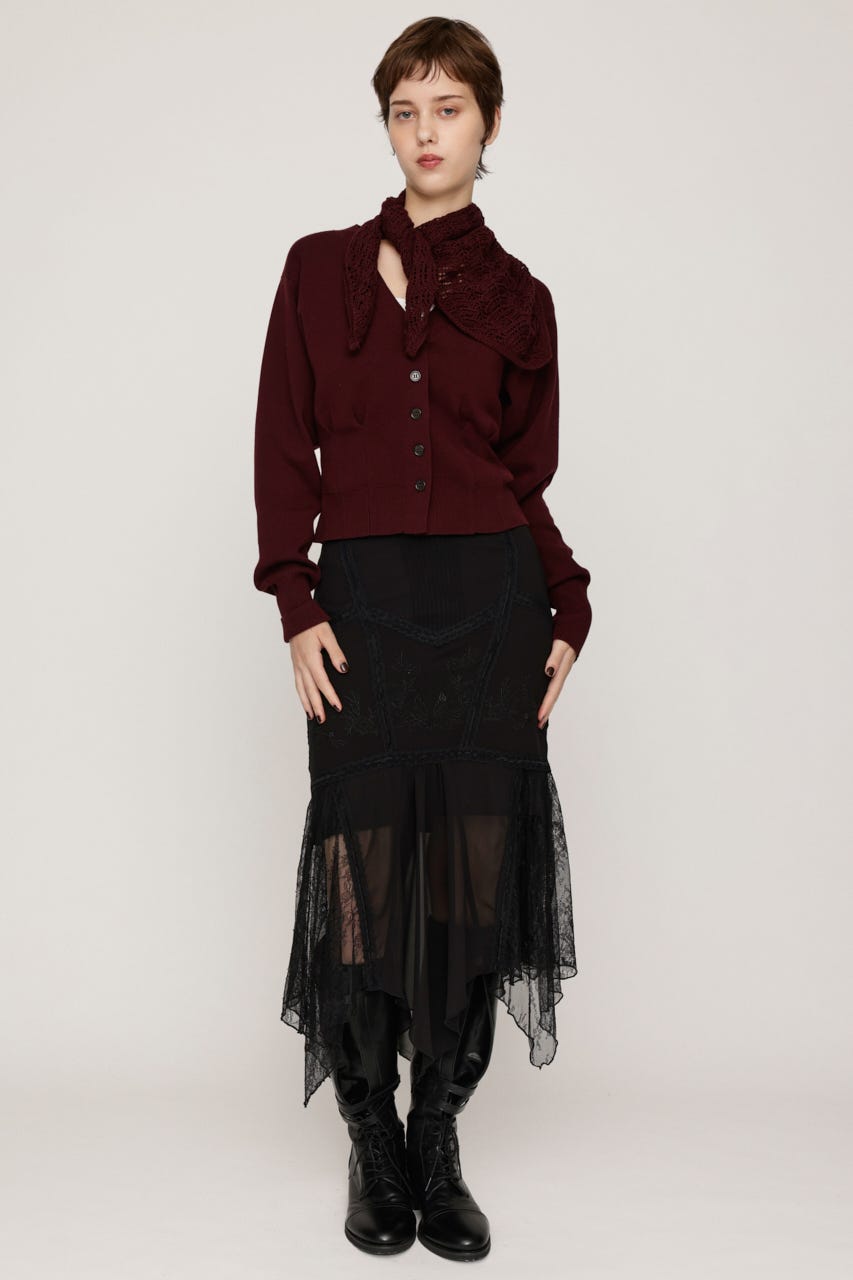SCARF SET KNIT カーディガン D/RED FREE