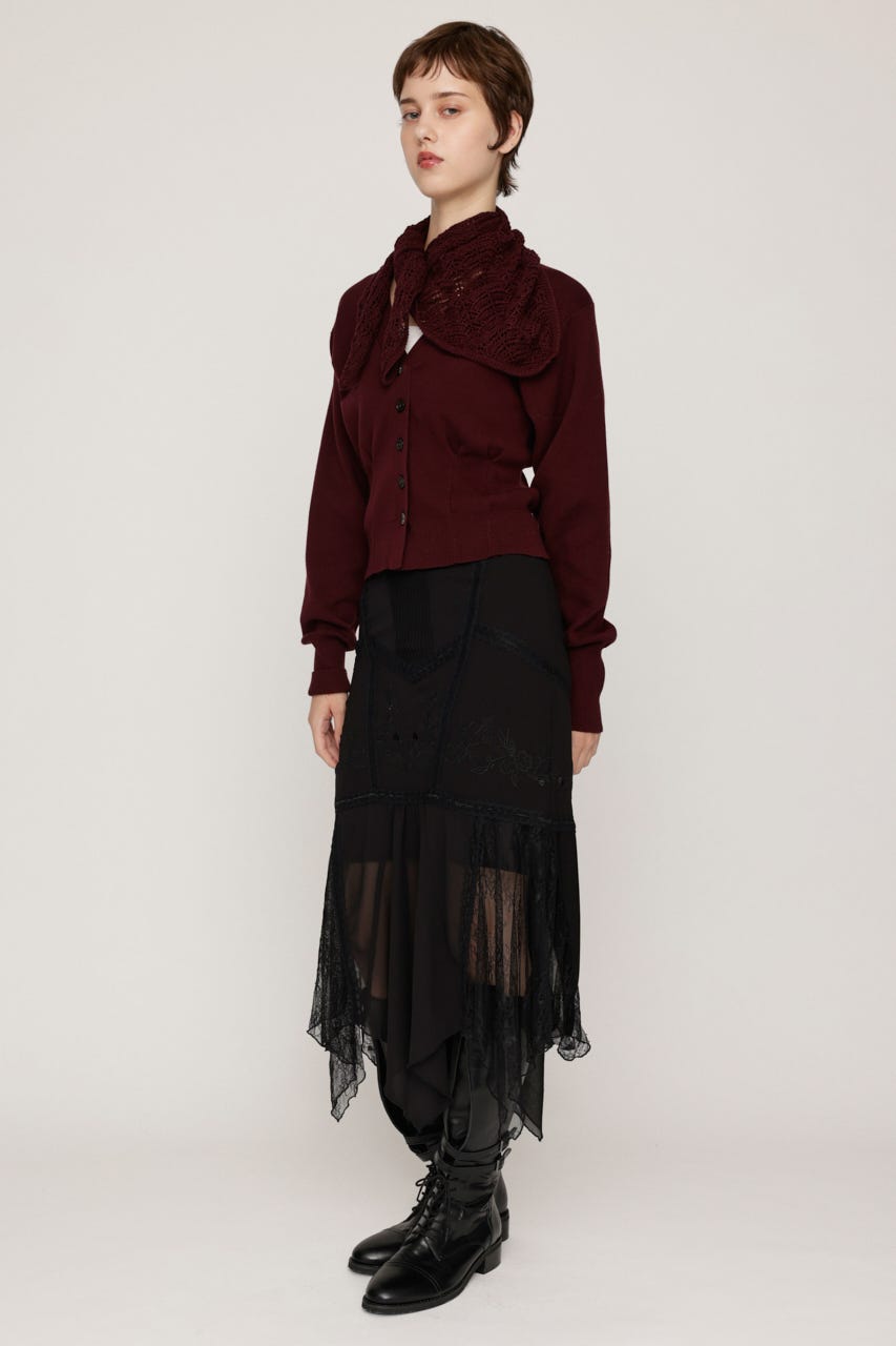 SCARF SET KNIT カーディガン D/RED FREE