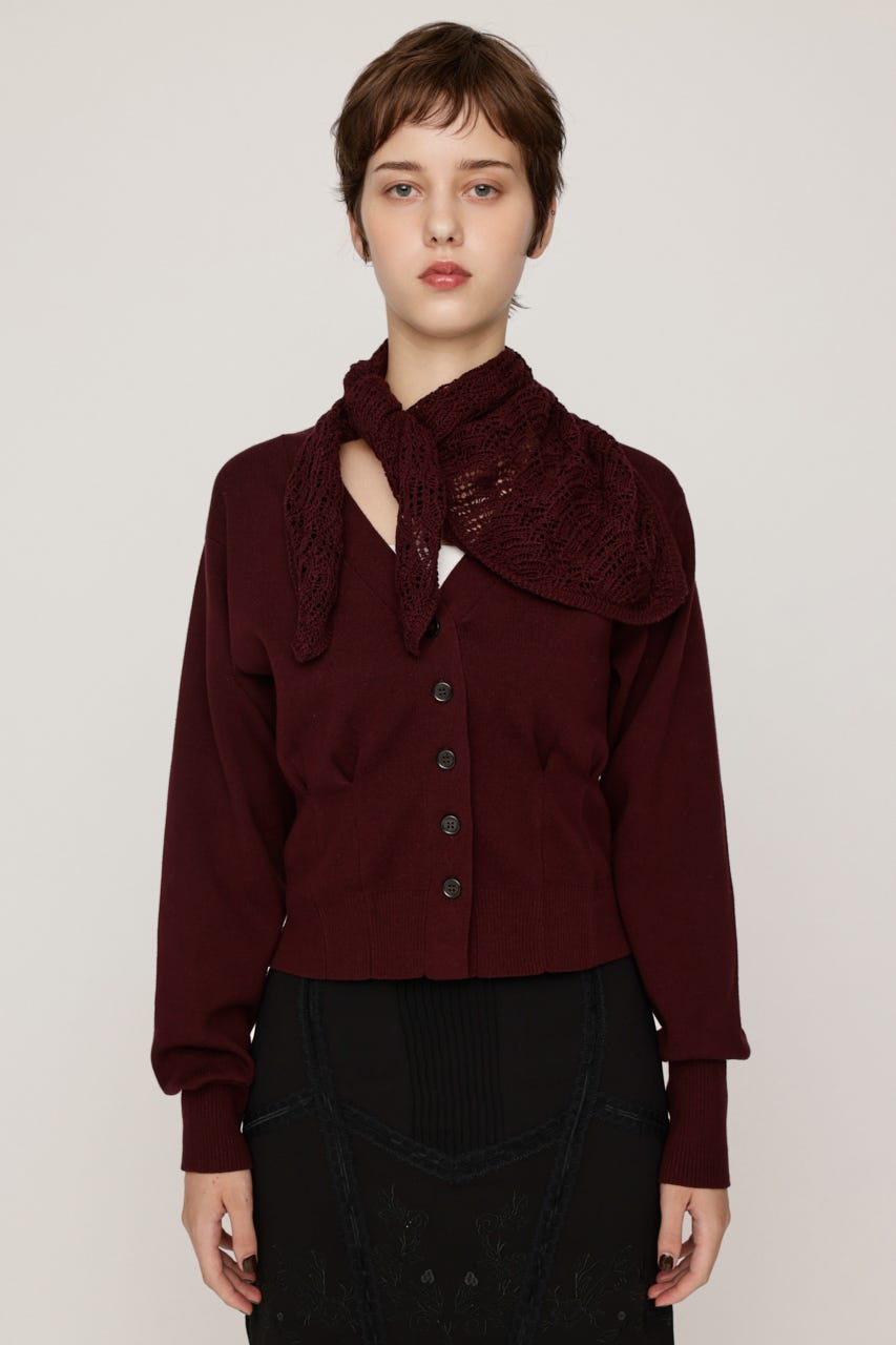SCARF SET KNIT カーディガン D/RED FREE