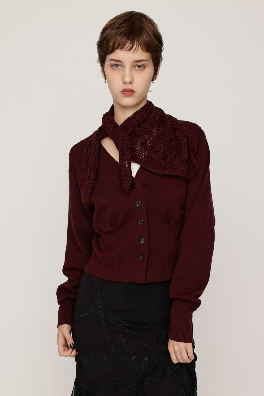 SCARF SET KNIT カーディガン D/RED FREE