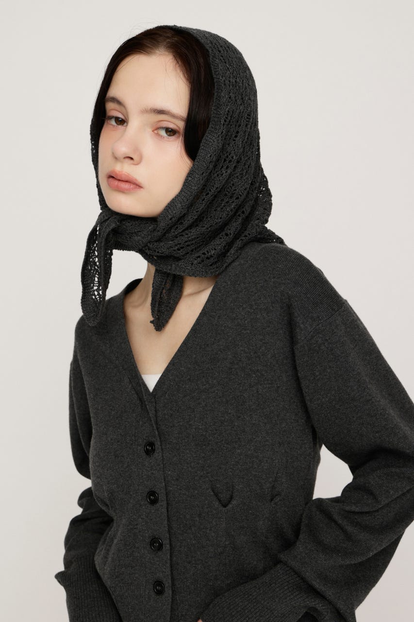 SCARF SET KNIT カーディガン T.GRY FREE