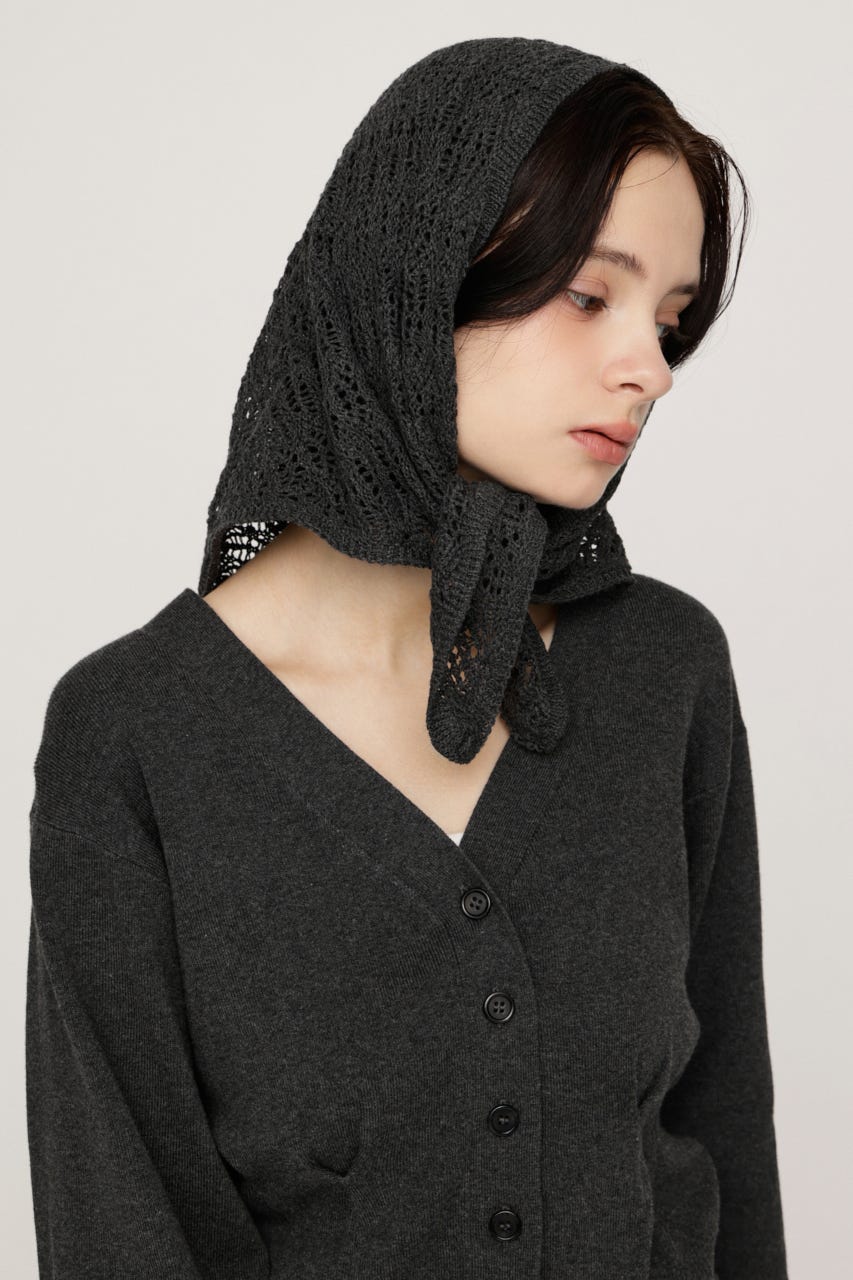 SCARF SET KNIT カーディガン T.GRY FREE