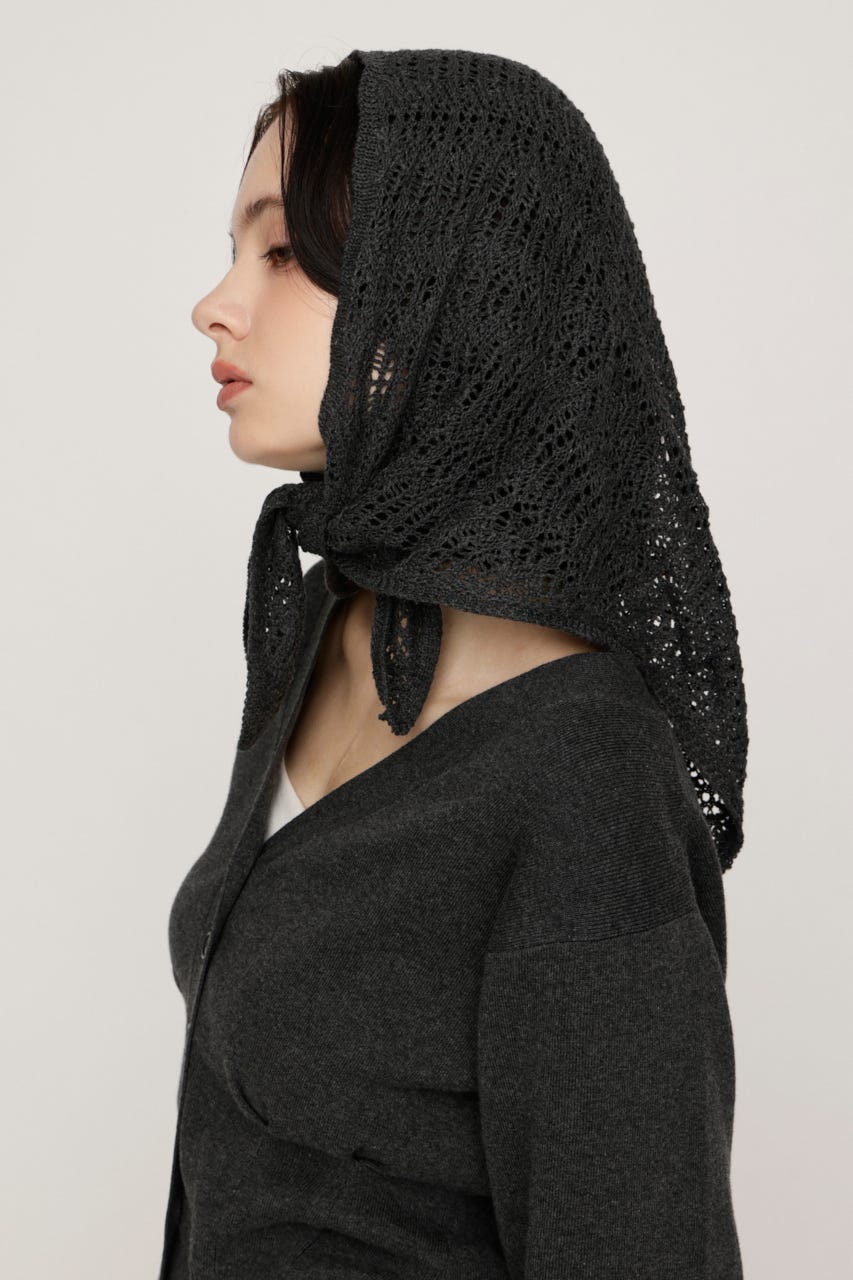 SCARF SET KNIT カーディガン T.GRY FREE