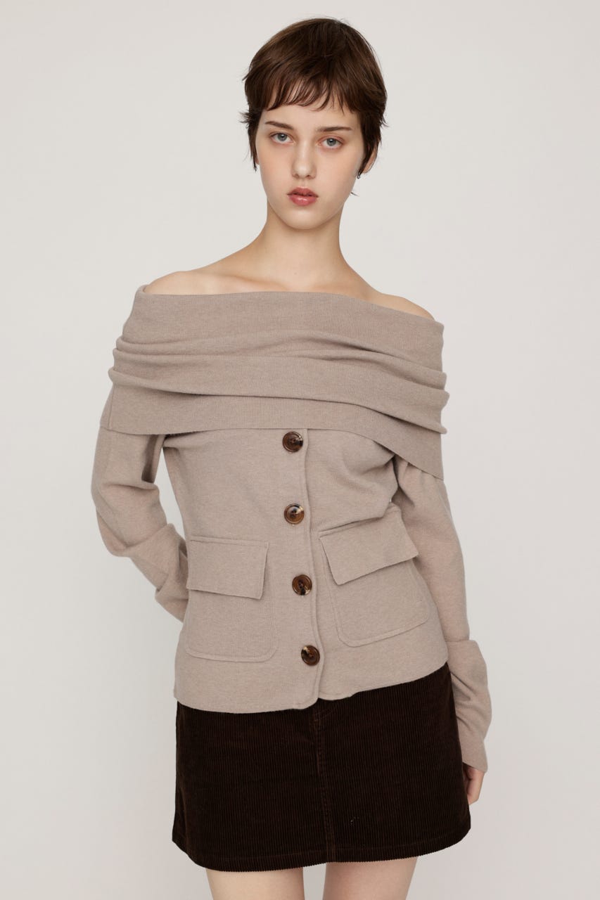 OFF SHOULDER JK LIKE トップス BEG FREE