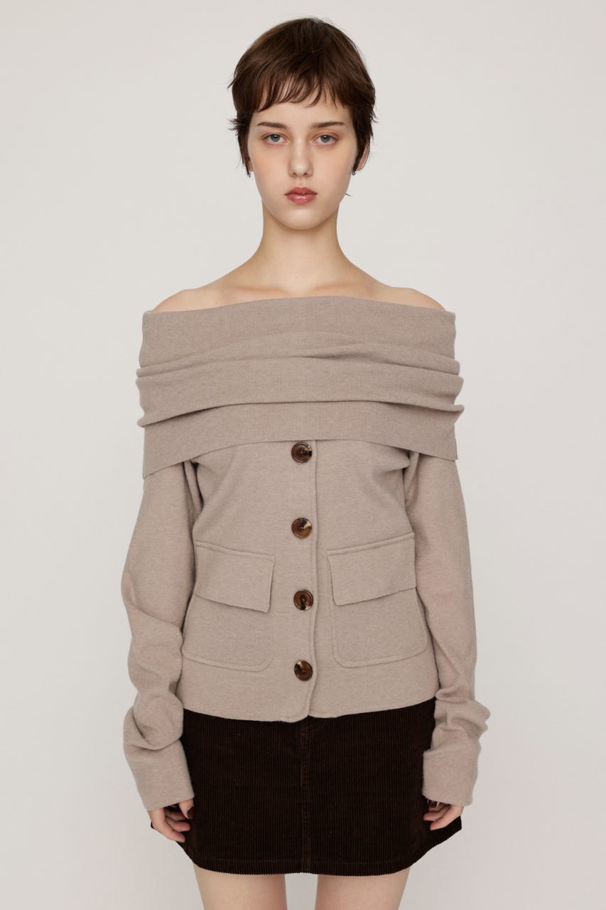 OFF SHOULDER JK LIKE トップス BEG FREE