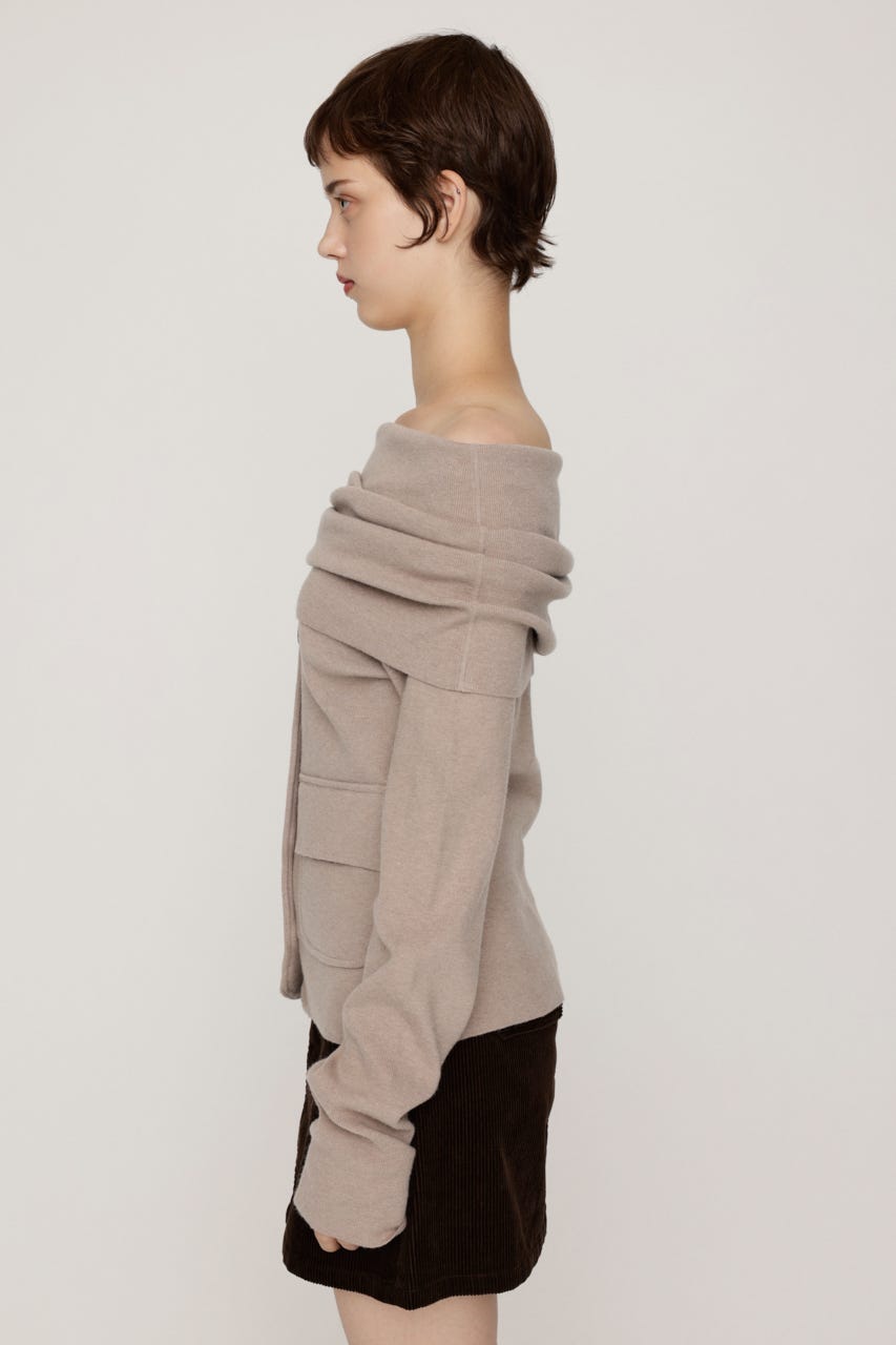 OFF SHOULDER JK LIKE トップス BEG FREE