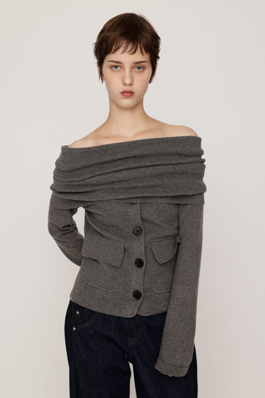 OFF SHOULDER JK LIKE トップス T.GRY FREE