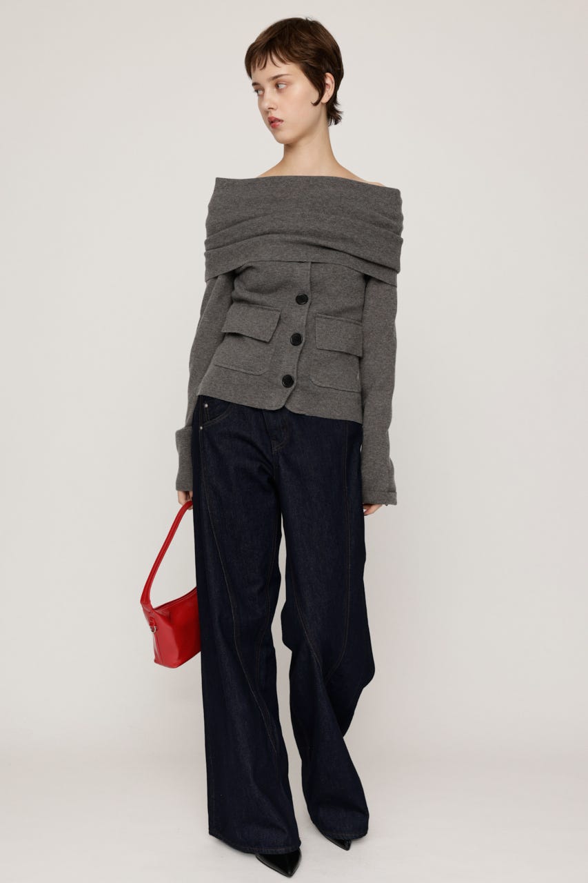 OFF SHOULDER JK LIKE トップス T.GRY FREE