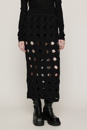 HOLE CABLE KNIT ロングスカート