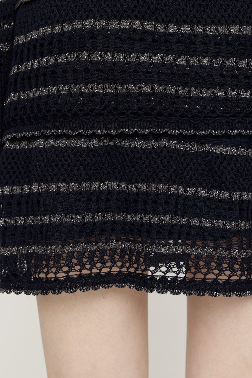 CROCHET KNIT ショートワンピース NVY FREE