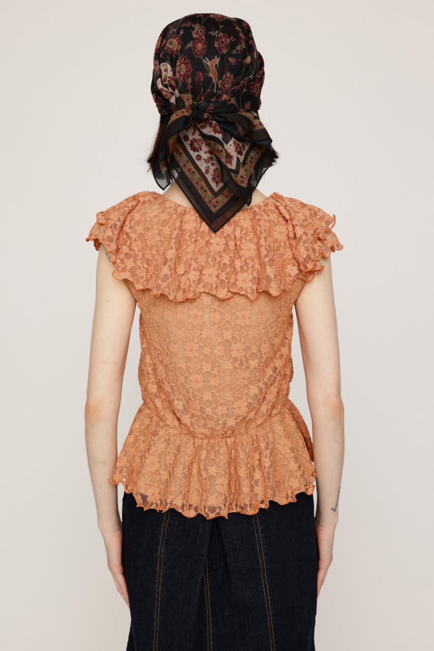 CUT LACE FRILL トップス L/ORG FREE