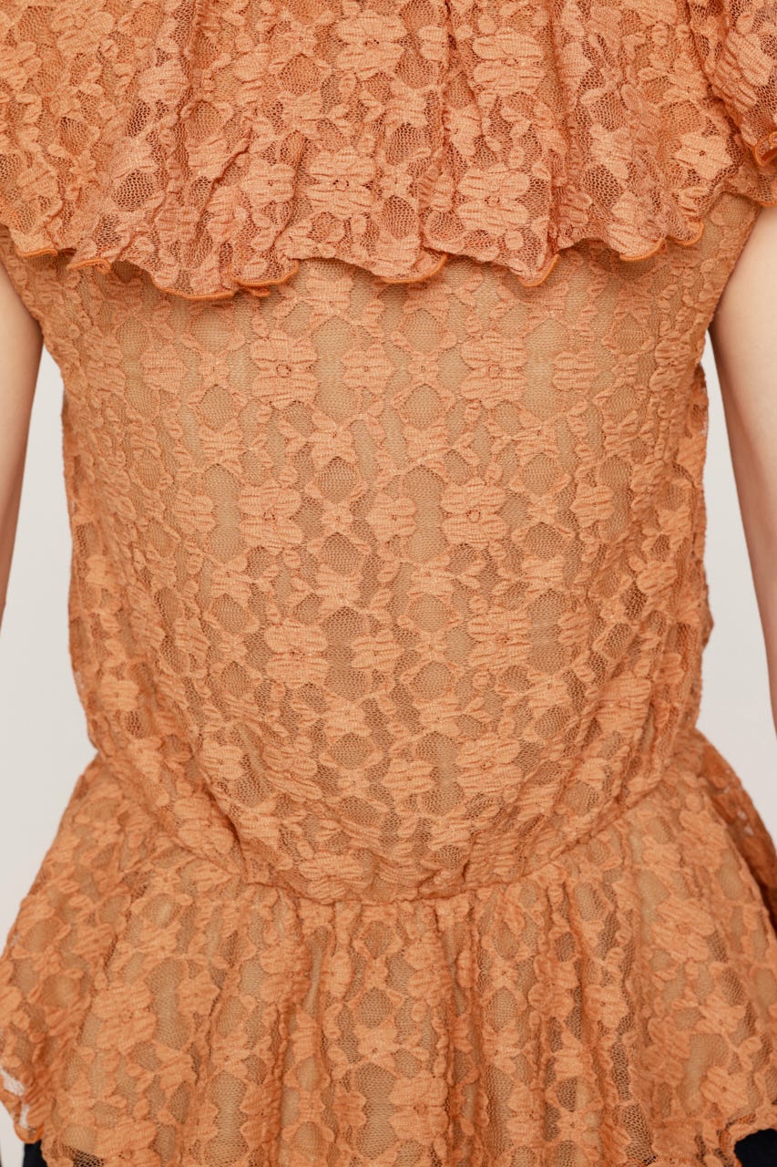 CUT LACE FRILL トップス L/ORG FREE