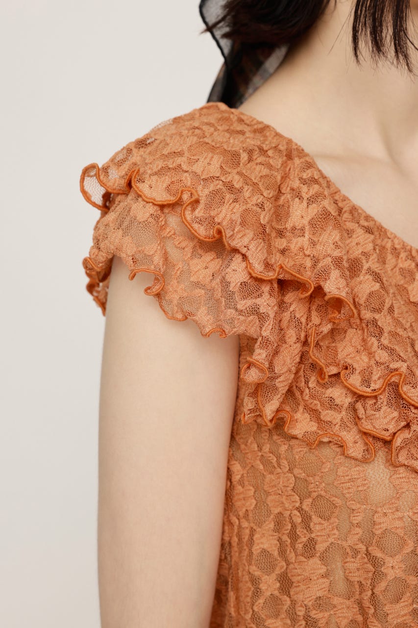 CUT LACE FRILL トップス L/ORG FREE