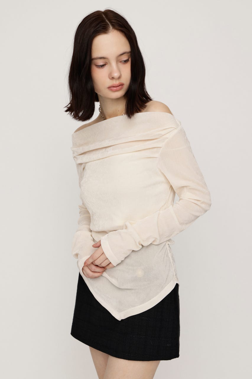【AW PRE ORDER 第2弾】OFF SHOULDER VELOUR トップス IVOY FREE