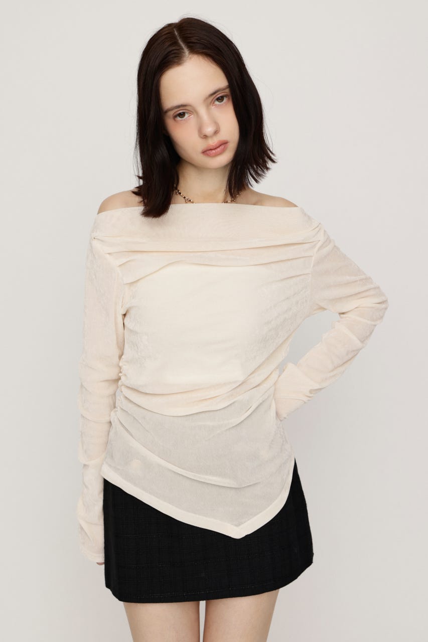 【AW PRE ORDER 第2弾】OFF SHOULDER VELOUR トップス IVOY FREE