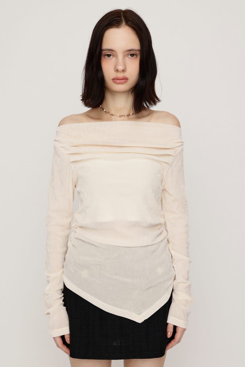 【AW PRE ORDER 第2弾】OFF SHOULDER VELOUR トップス IVOY FREE