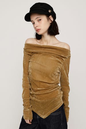 【AW PRE ORDER 第2弾】OFF SHOULDER VELOUR トップス