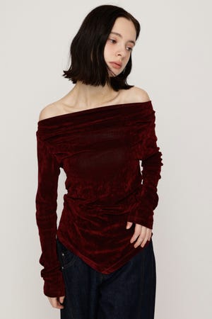 【AW PRE ORDER 第2弾】OFF SHOULDER VELOUR トップス