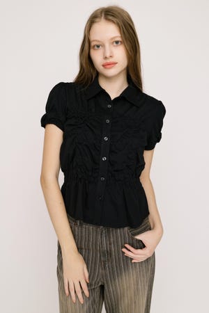 【完売アイテムの再販スタート！】RANDOM SHIRRING CUT トップス
