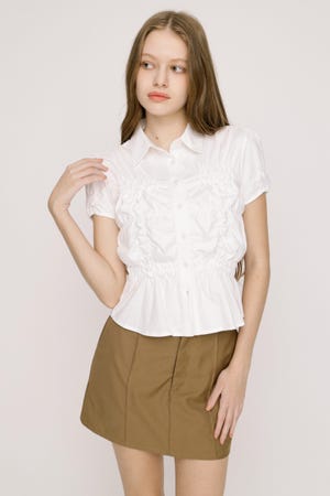 【完売アイテムの再販スタート！】RANDOM SHIRRING CUT トップス