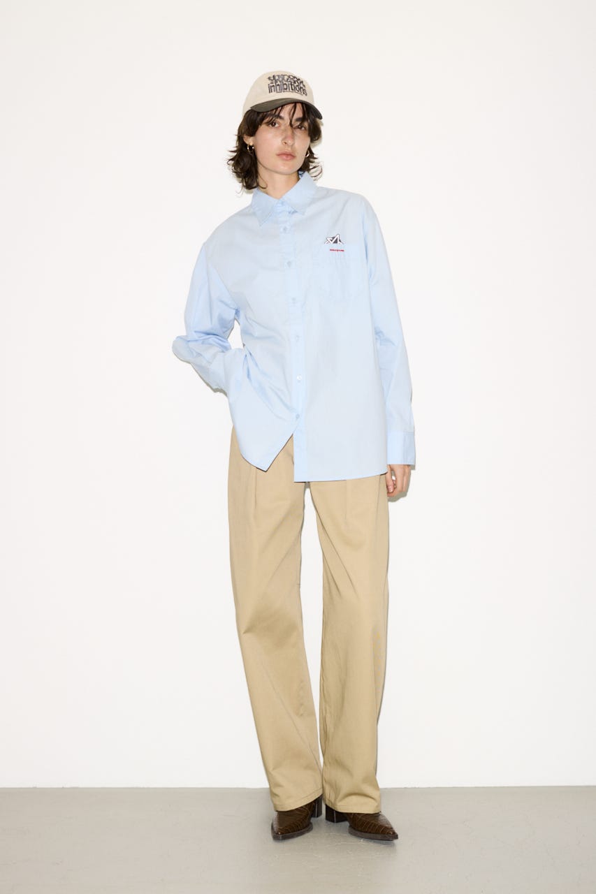 【THROW】ESQWE COTTON LOOSE シャツ L/BLU FREE