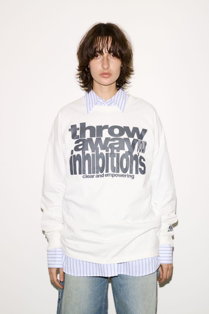 【THROW】ESQWE LOGO L／S トップス WHT FREE