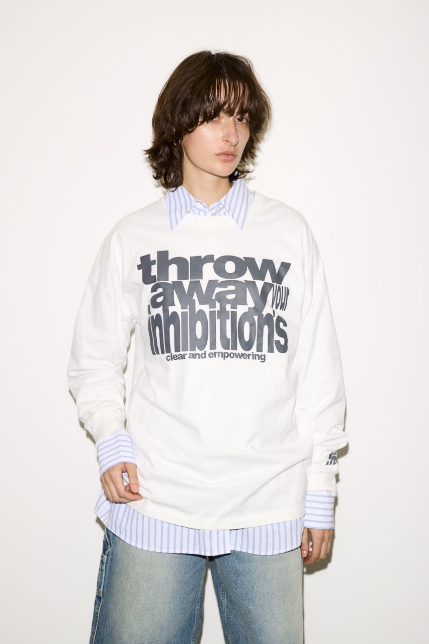 【THROW】ESQWE LOGO L／S トップス WHT FREE