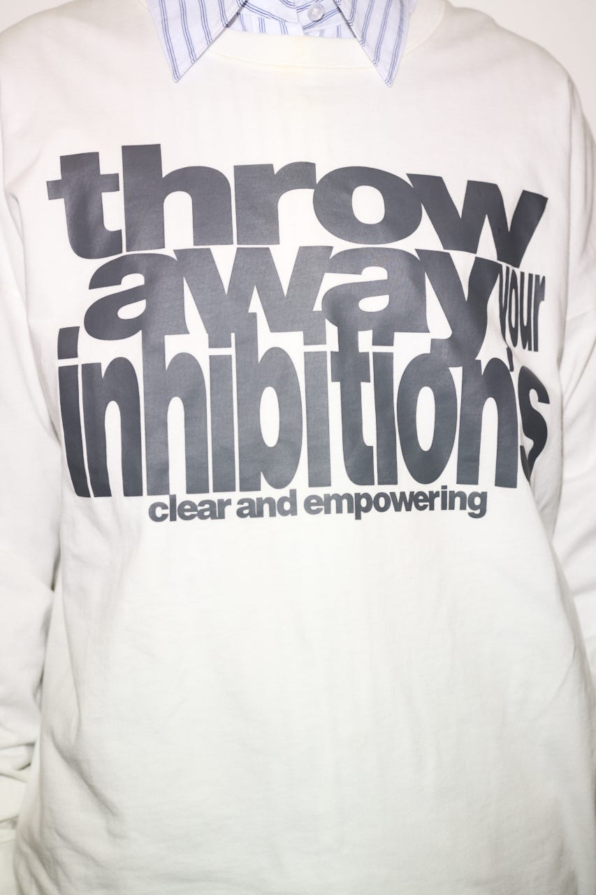 【THROW】ESQWE LOGO L／S トップス WHT FREE