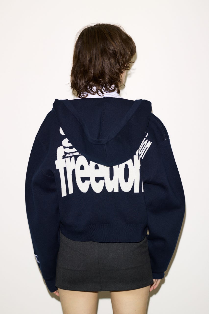 【THROW】ESQWE LOGO KNIT ZIP パーカー NVY FREE