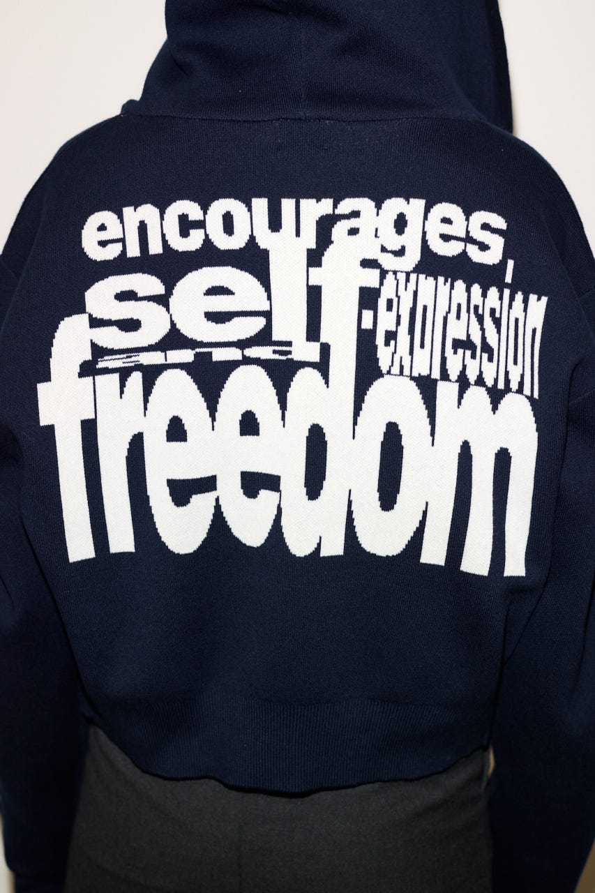 【THROW】ESQWE LOGO KNIT ZIP パーカー NVY FREE