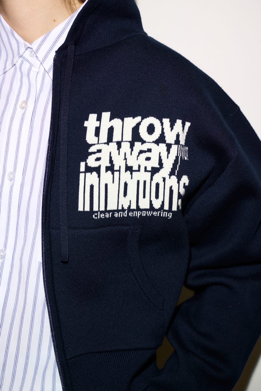 【THROW】ESQWE LOGO KNIT ZIP パーカー NVY FREE