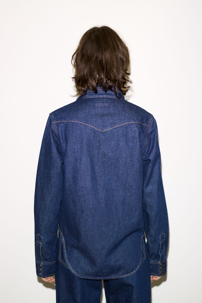 【THROW】PK LONG SLEEVE DENIM シャツ D/BLU FREE