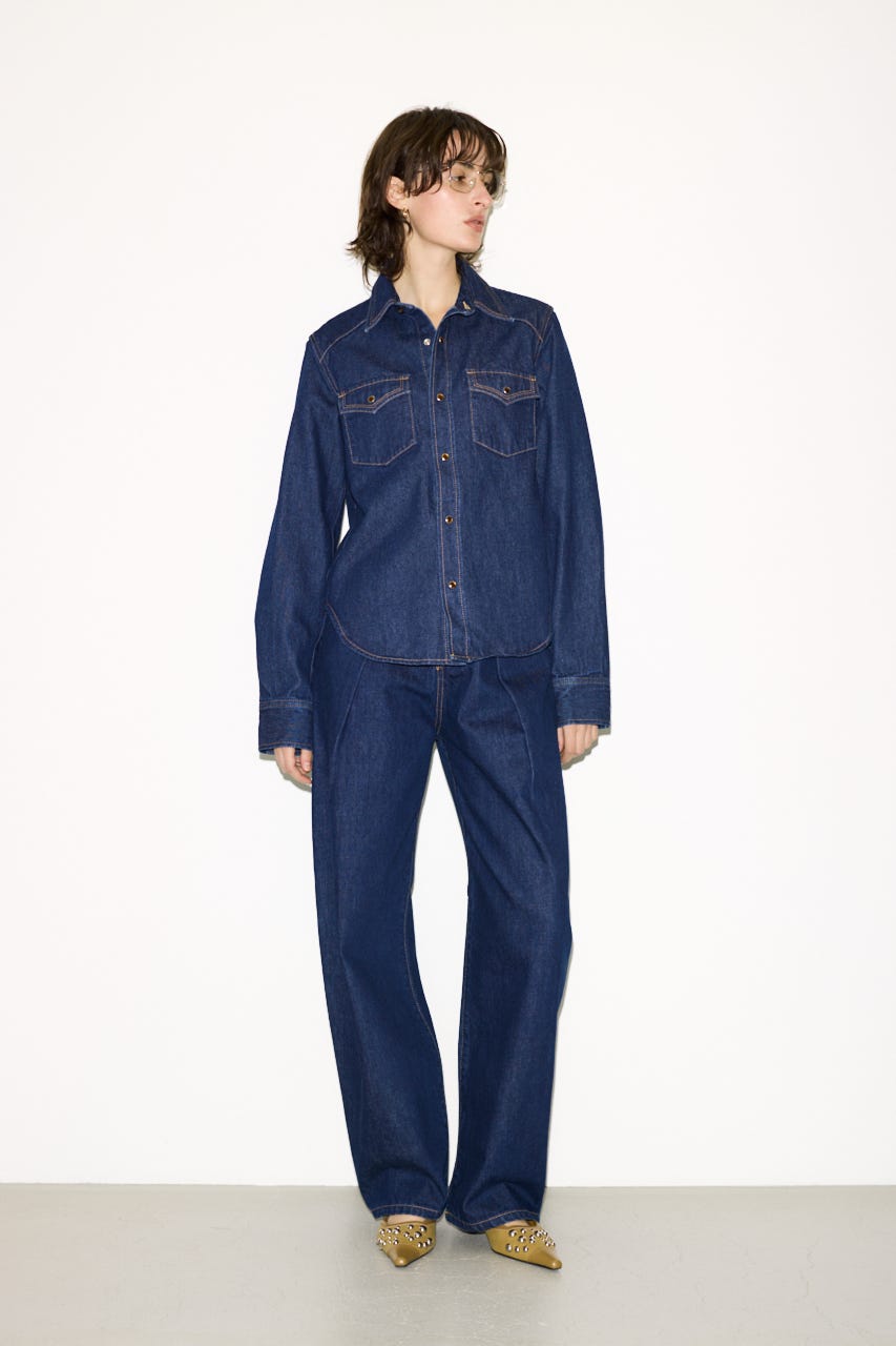 【THROW】J／W ADJUST CURVE DENIM パンツ D/BLU 0