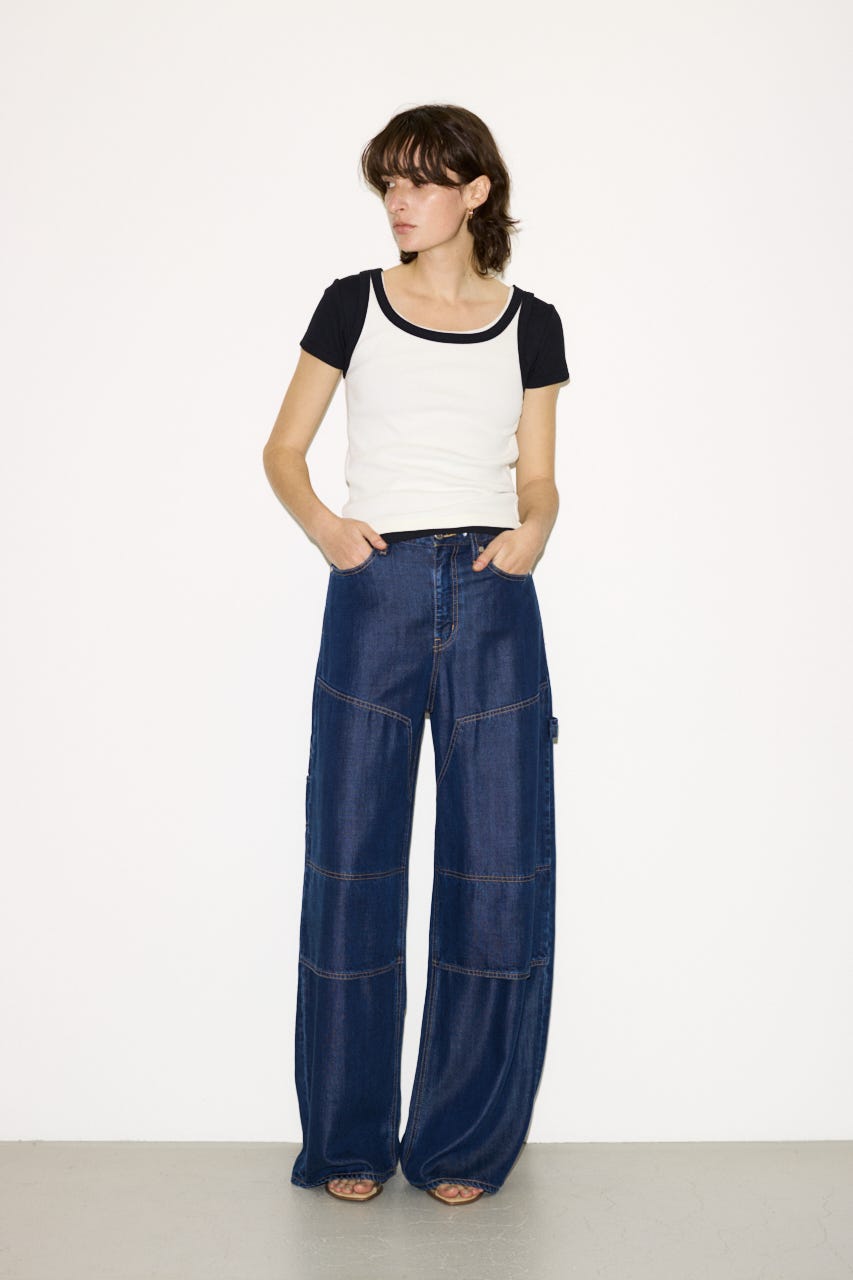 【THROW】PAINTER TENCEL WIDE PT-AB D/BLU 0