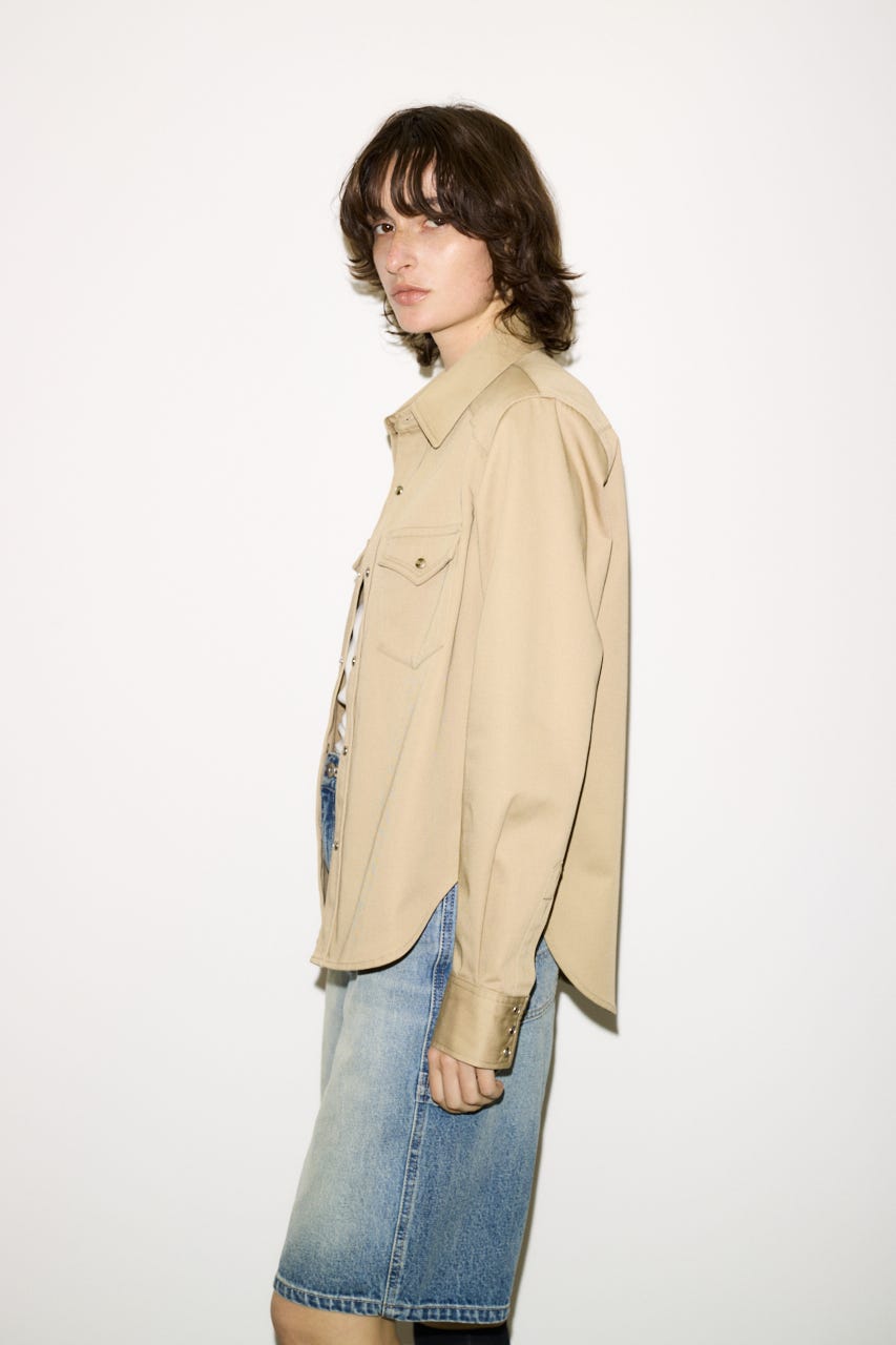 【THROW】PK LONG SLEEVE TWILL シャツ BEG FREE