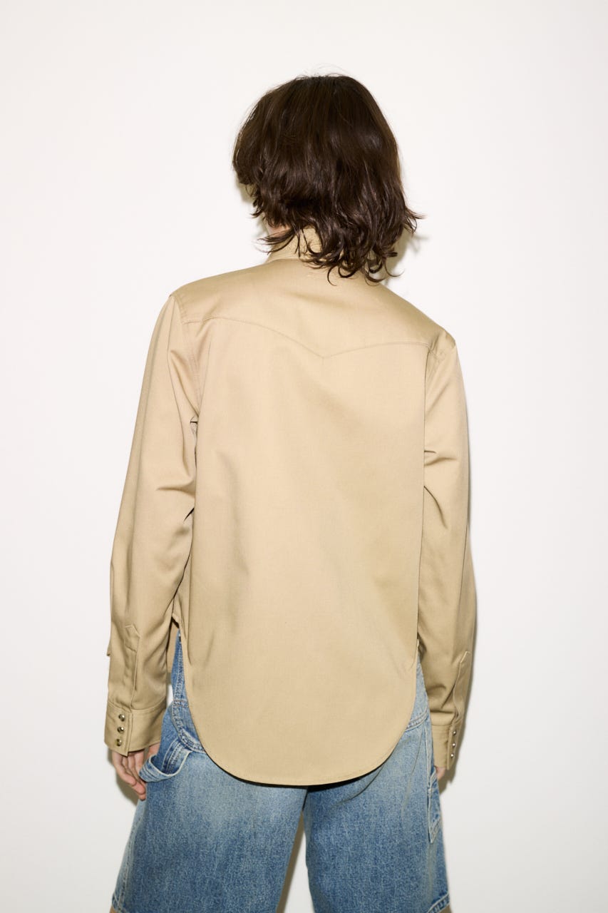 【THROW】PK LONG SLEEVE TWILL シャツ BEG FREE