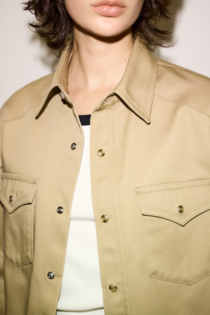 【THROW】PK LONG SLEEVE TWILL シャツ BEG FREE