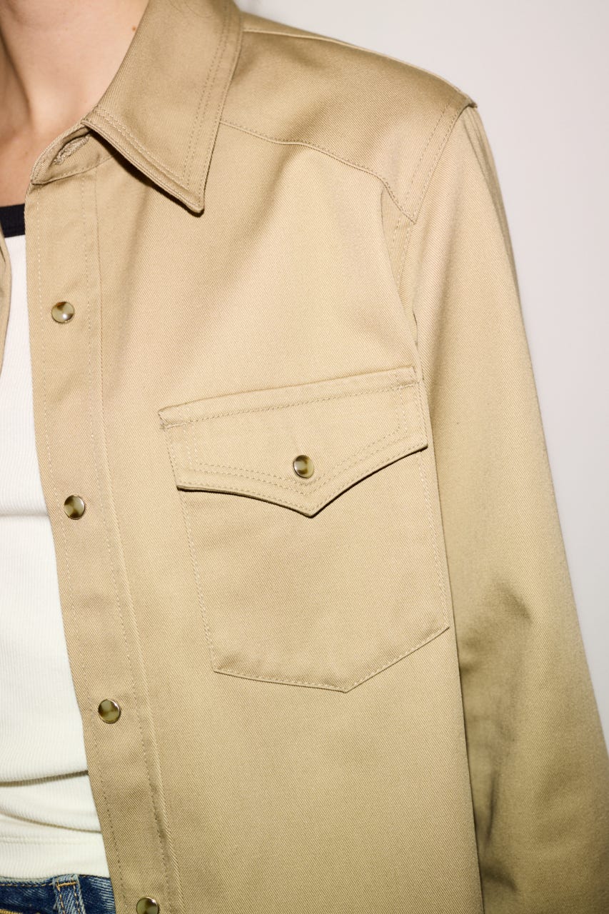 【THROW】PK LONG SLEEVE TWILL シャツ BEG FREE