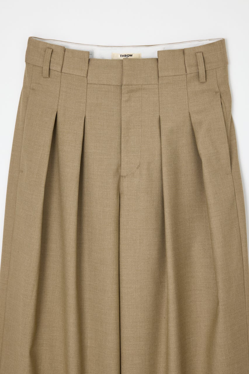 【THROW】L／W TUCK WIDE トラウザー BEG 0